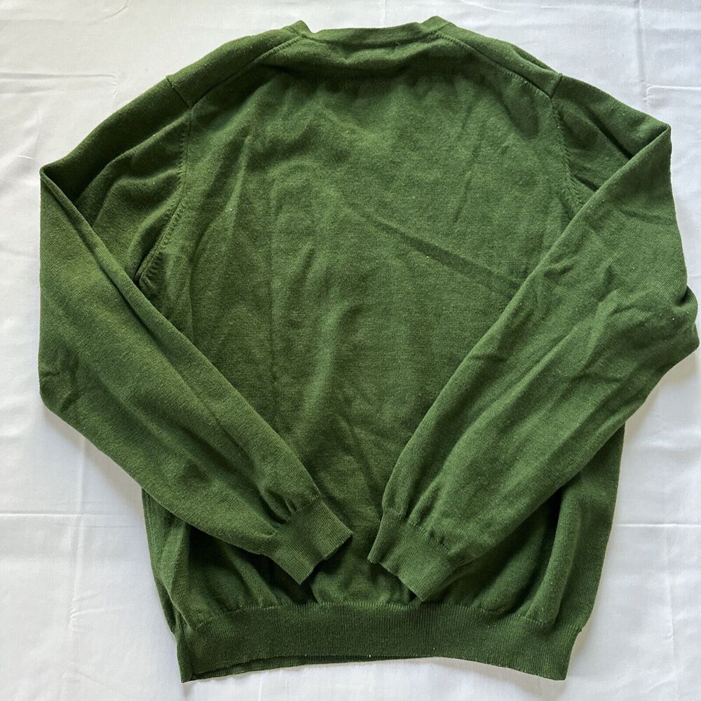 Brooks Brothers Stretch Sweater Mens L Green Merino Wool Long Sleeve Pullover - Picture 2 of 7